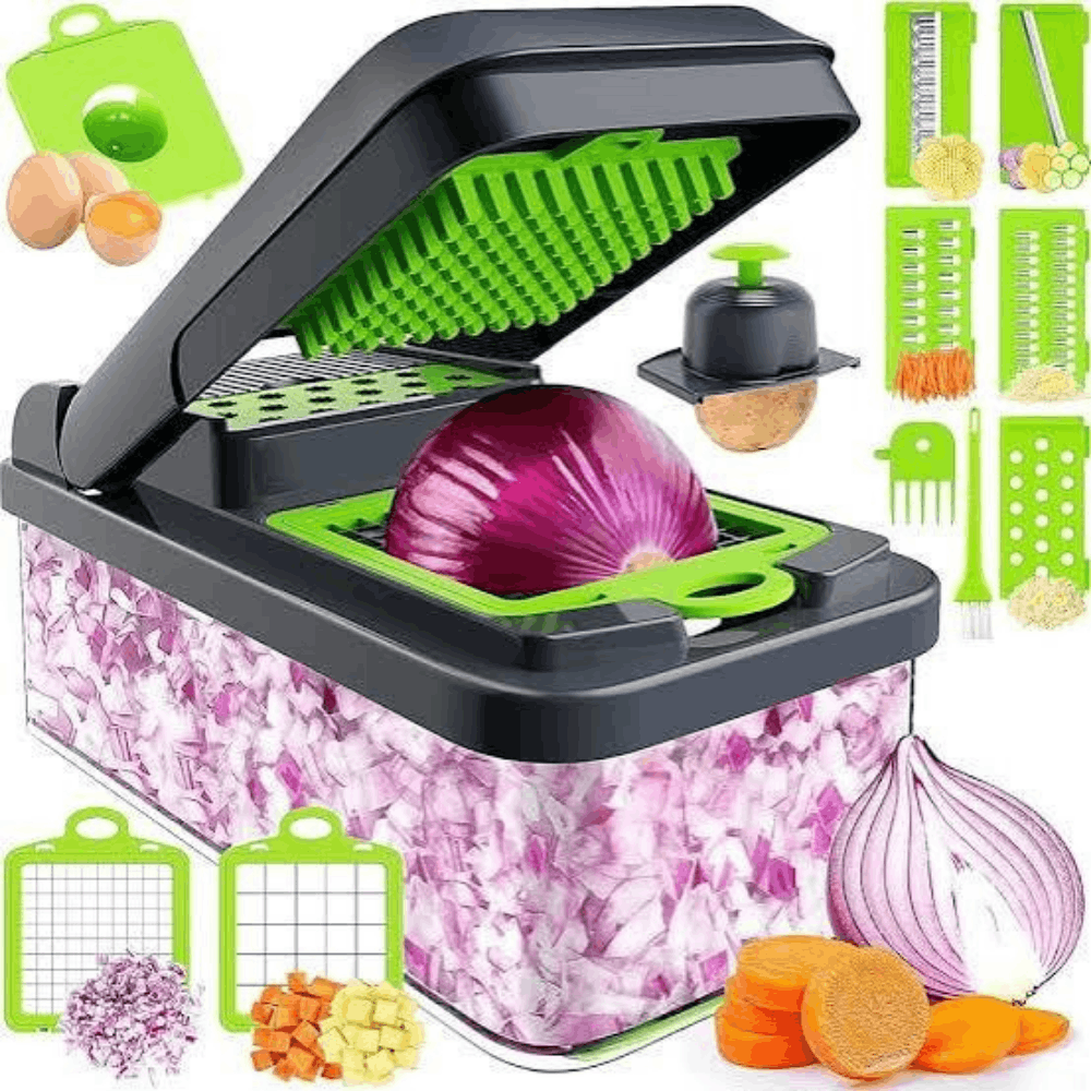 16-piece kitchen chopper set for fruits and vegetables