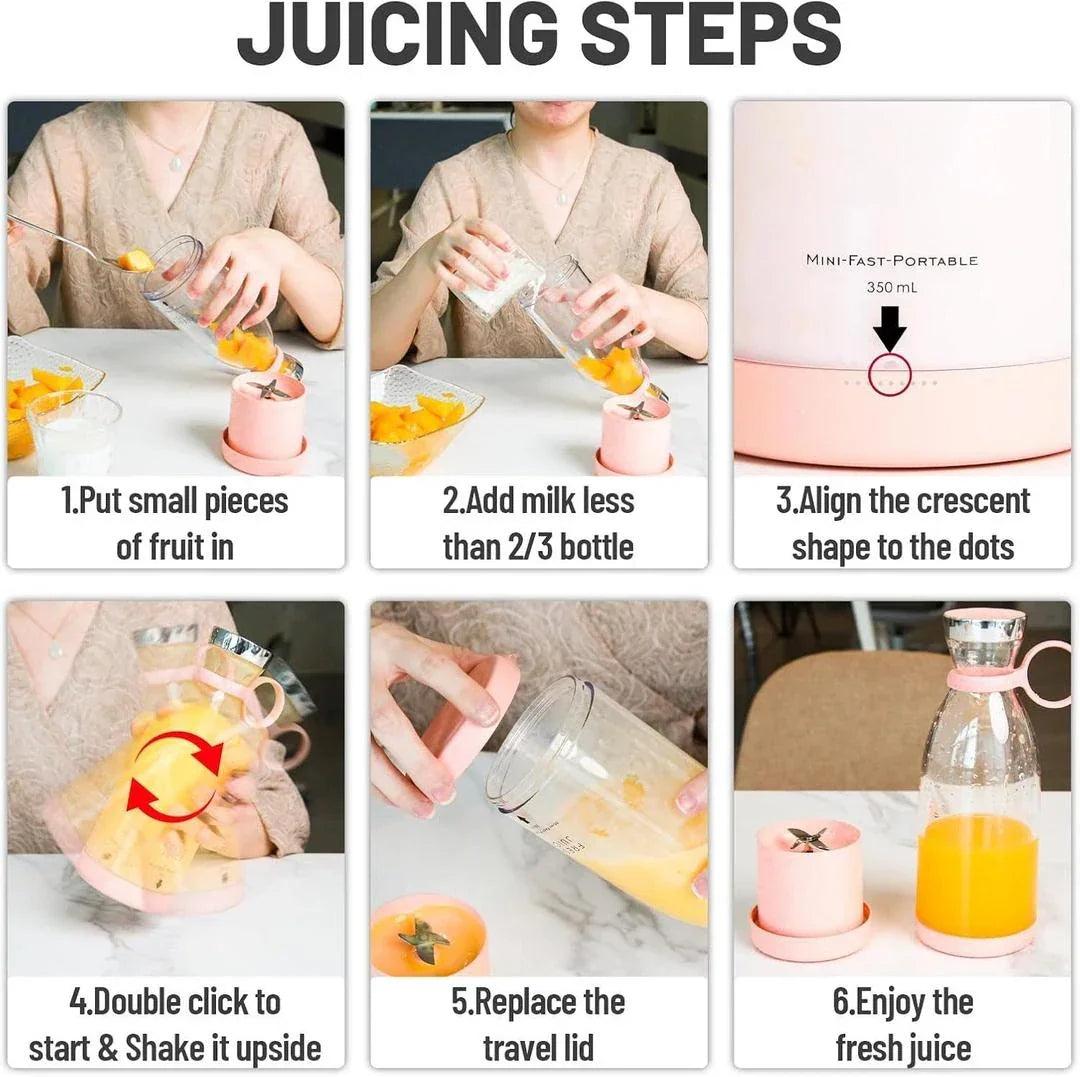 Portable USB Rechargeable Electric Fruit Juicer Blender | Random Color