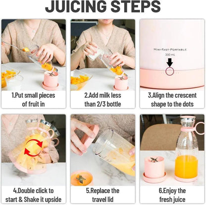 Portable USB Rechargeable Electric Fruit Juicer Blender | Random Color