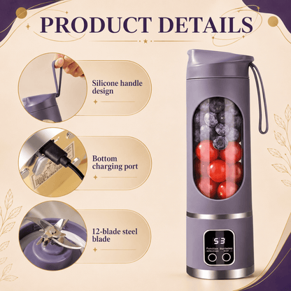 Cordless smoothie blender for gym, office and trave