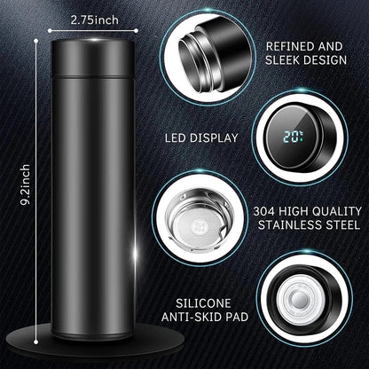 500ml Smart Water Bottle – LED Temperature Display Stainless Steel Flask