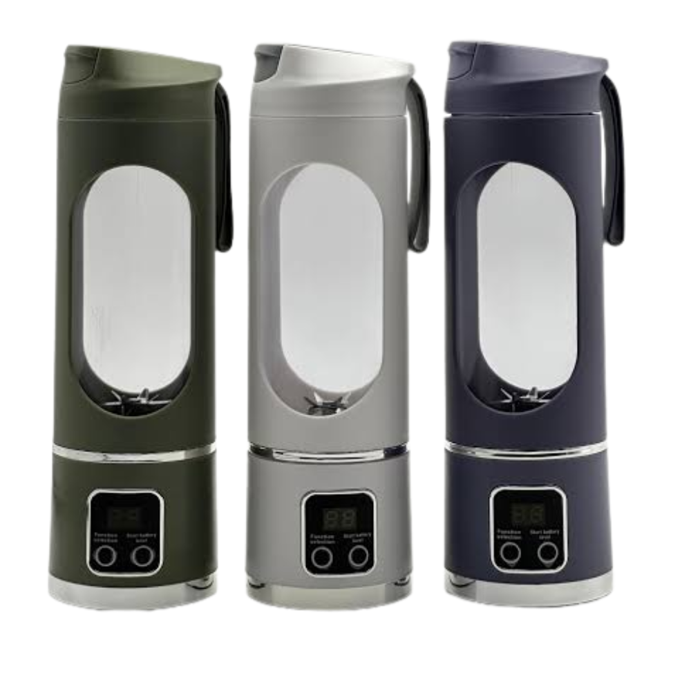 HS-860 portable rechargeable blender cup with digital display and carry strap